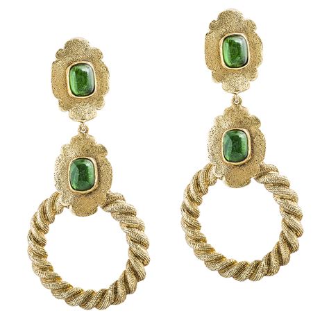 chanel earrings green